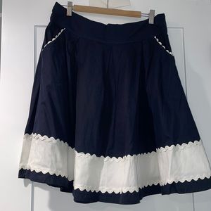 Lindy Bop Navy Skirt with Ric Rac